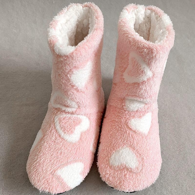 High tube silent insulation for couples, indoor home, floor socks, yoga with fleece US Size 6-103