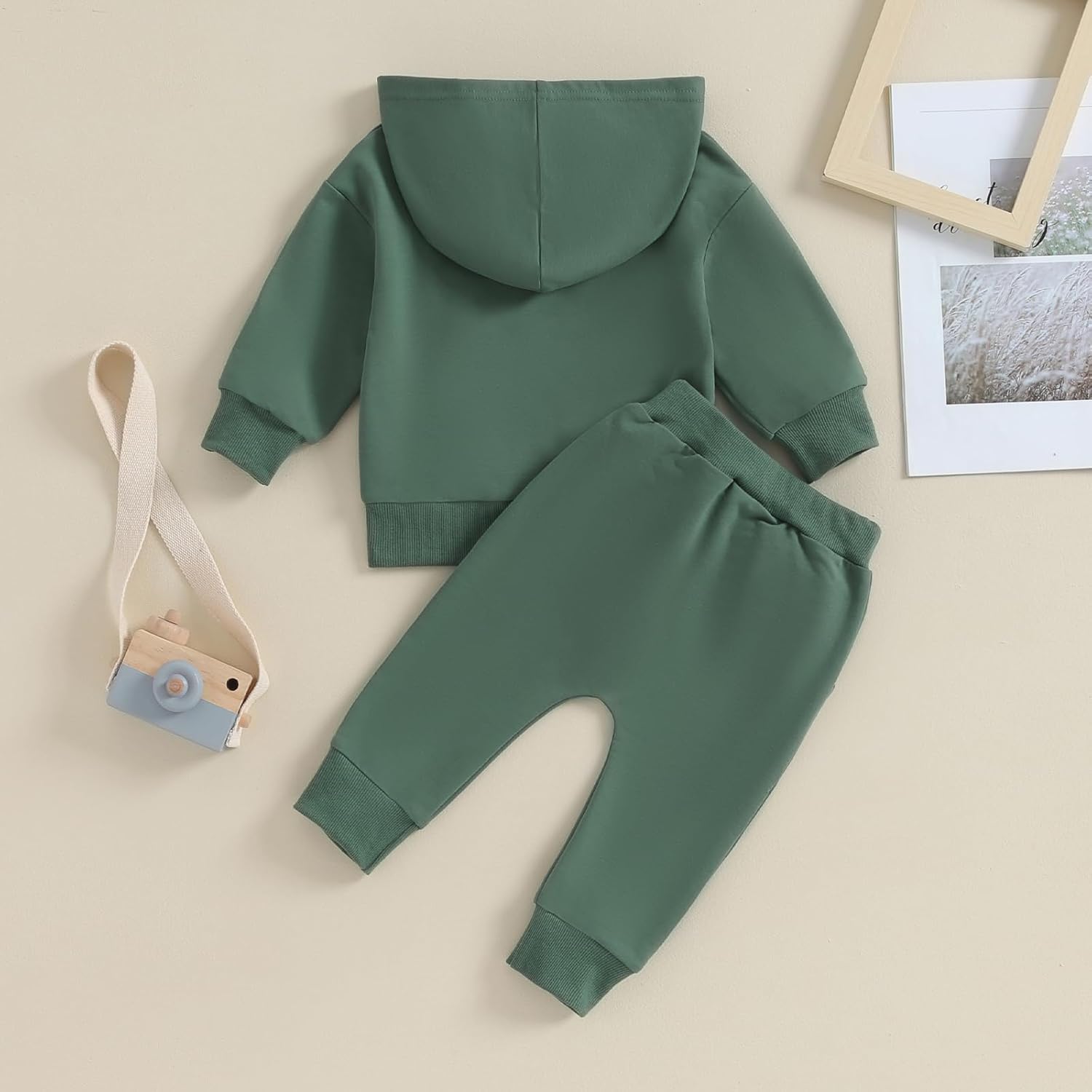 Toddler Baby Boy Girl Clothes Solid Color Hoodie Sweatshirt Top and Jogger Pants Set 2 Piece Fall Winter Outfits - Image 4