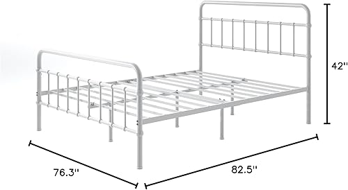 Miniatura 70 de Zinus Florence - Base de cama con plataforma de metal, base de colchón, no necesita somier, fácil montaje, blanco, tamaño matrimonial. Blanco,Negro