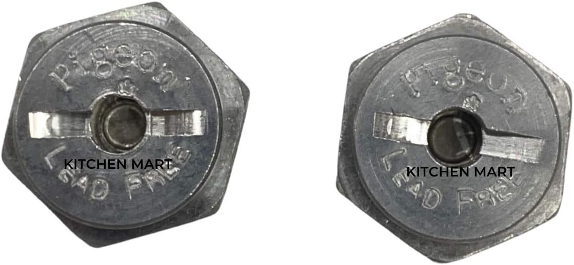 Kitchen Mart Aluminium Safety Valve Compatible with Pigeon Outer Lid Pressure Cookers (Silver) - Set of 2