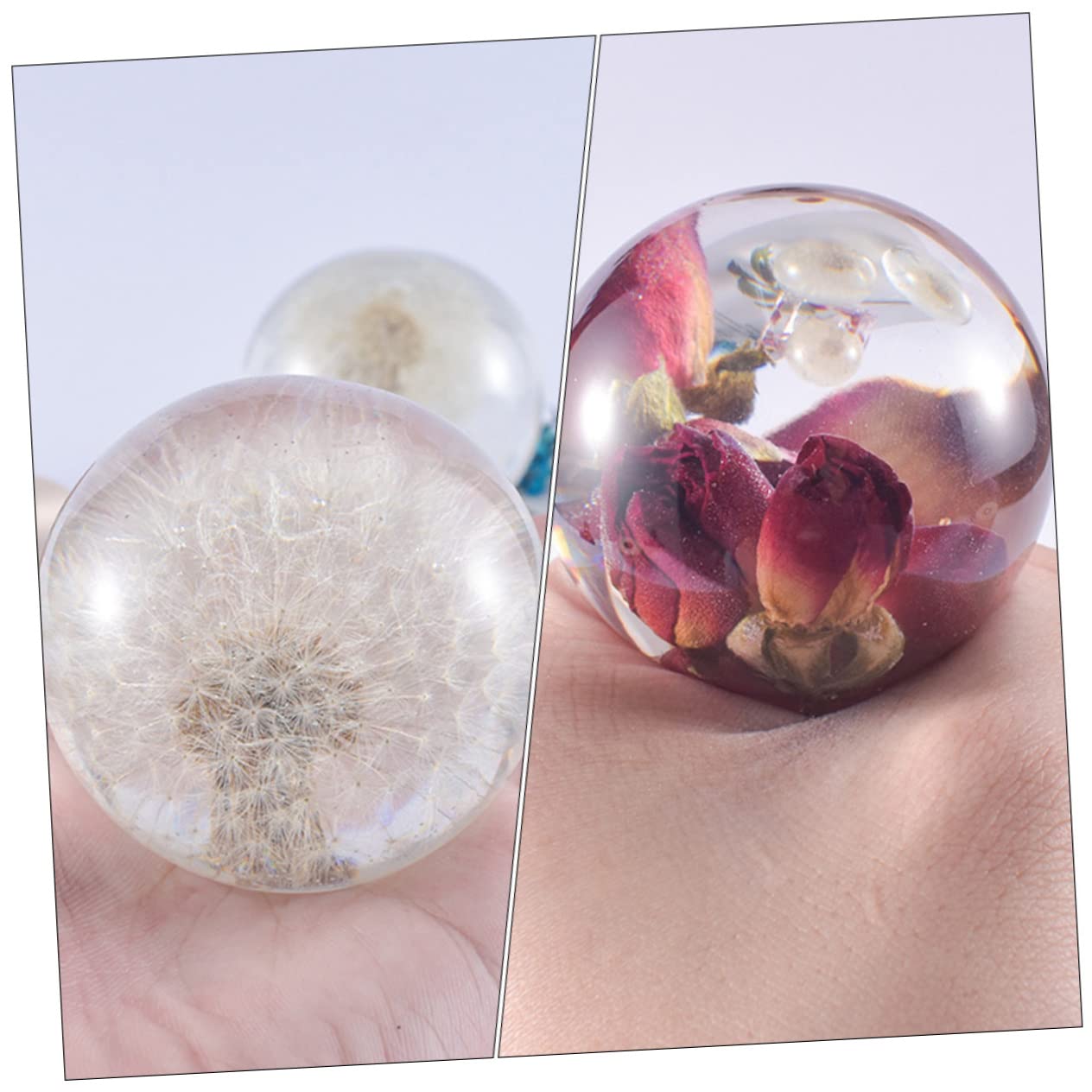 Homoyoyo 3 series Moldes De Cristal Epoxi Molde De Esfera Grande Molde De Silicona Para Joyería Molde De Fundición Molde Para Adornos Decoración Del Hogar Molde De Esfera 5 piezas*3