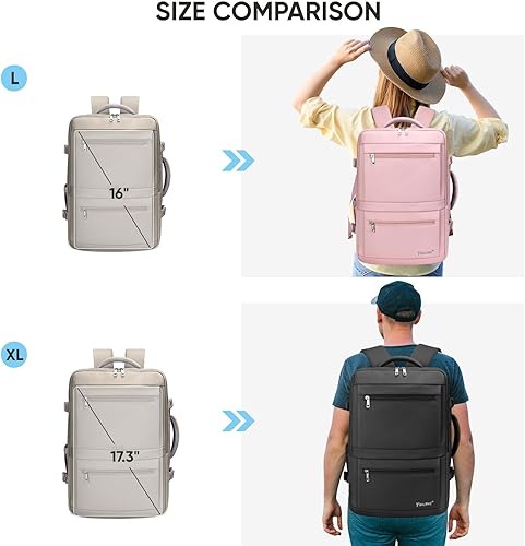 Miniatura 6 de BALEINE Mochila de viaje para mujeres y hombres, mochila grande y resistente para laptop, regalos para negocios, casual, fin de semana, senderismo
