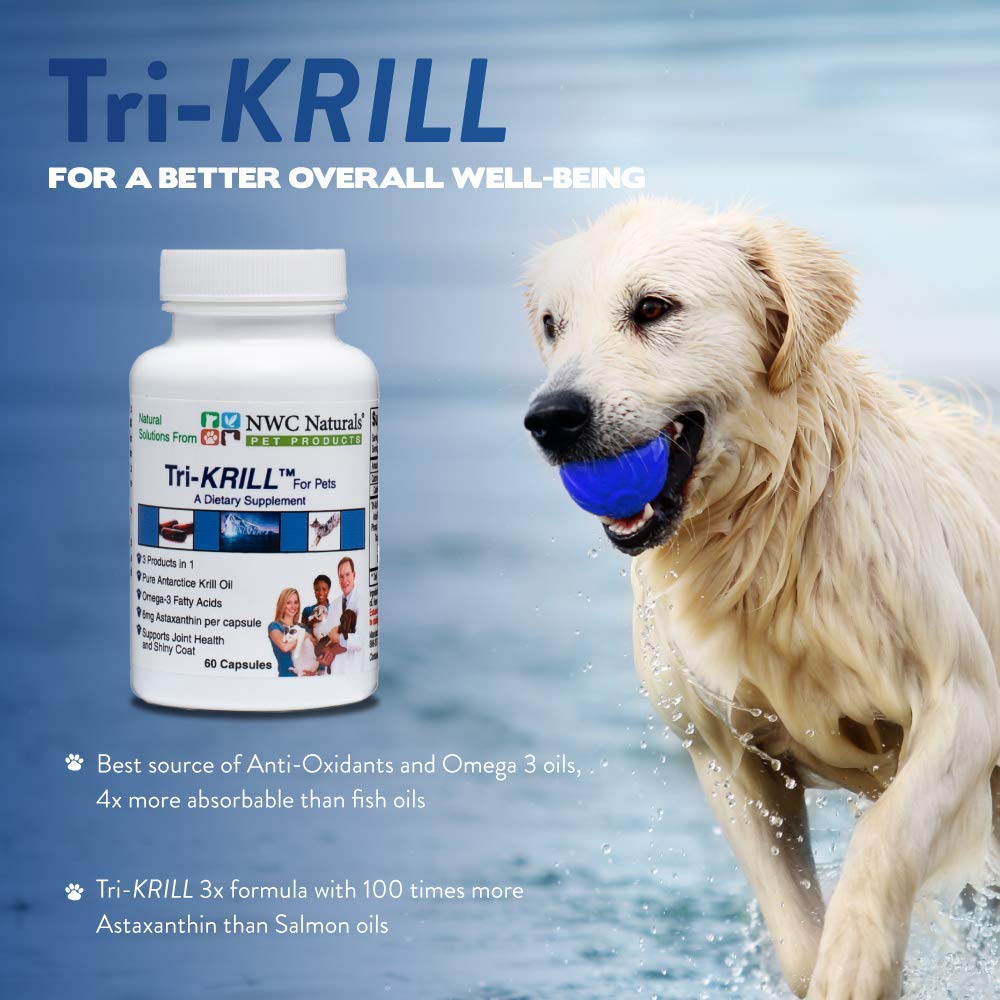 TriKrill Oil Capsule Supplement for Dogs and Cats, Supports Joint, Brain, Supports Healthy Skin