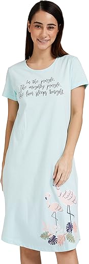 Amazon Brand – Symbol Women’s Casual Relaxed Cotton Knee Length Regular Fit Nighty