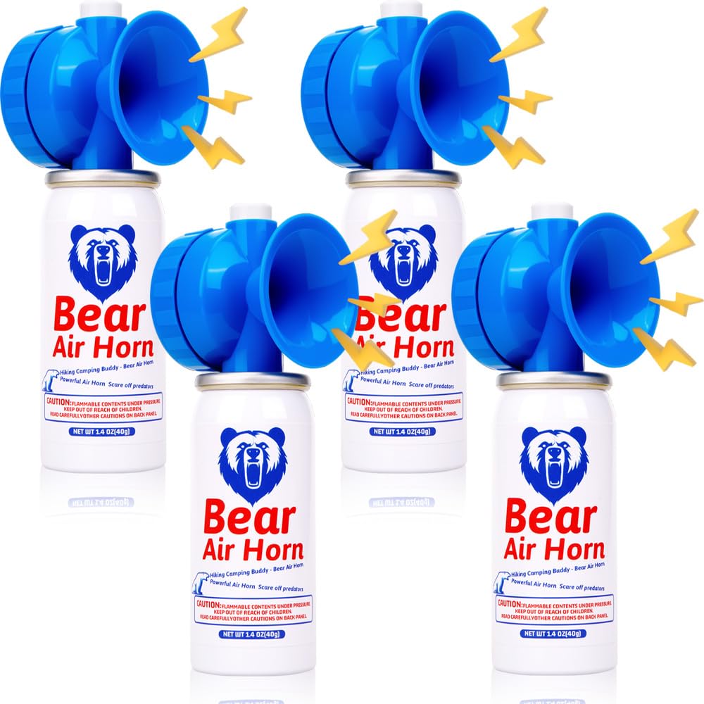 1.4oz Bear Horn for Self Defense, 123dB Loud Mini Air Horn, Audible Up to 1/2 Mile, Safety Air Horn for Hiking,Camping and Outdoor Protection(1.2.4)