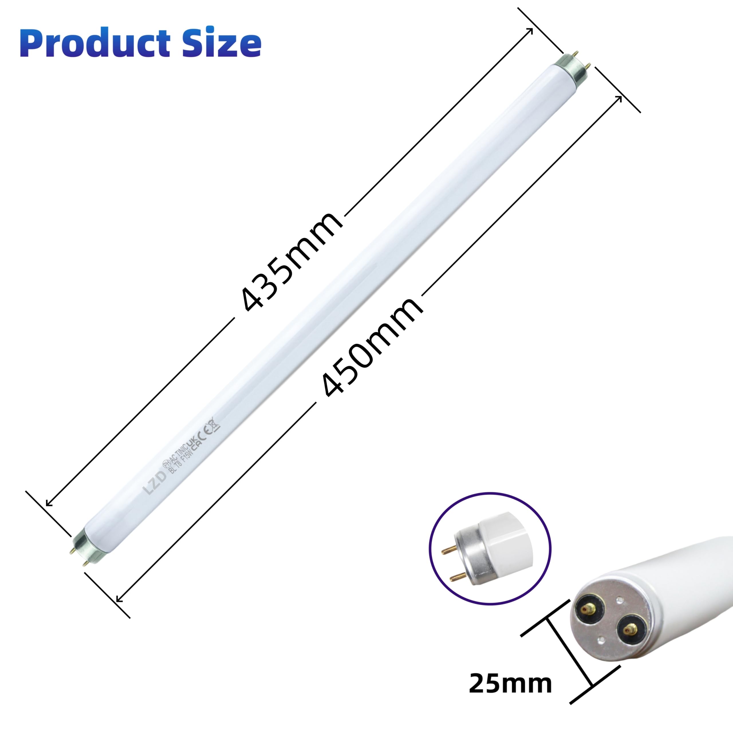 Ampoules UV T8 F15W Pour Tue-Mouche Électrique - Lot De 2 - 45cm, Compatible 30W - Remplacement Insecticide