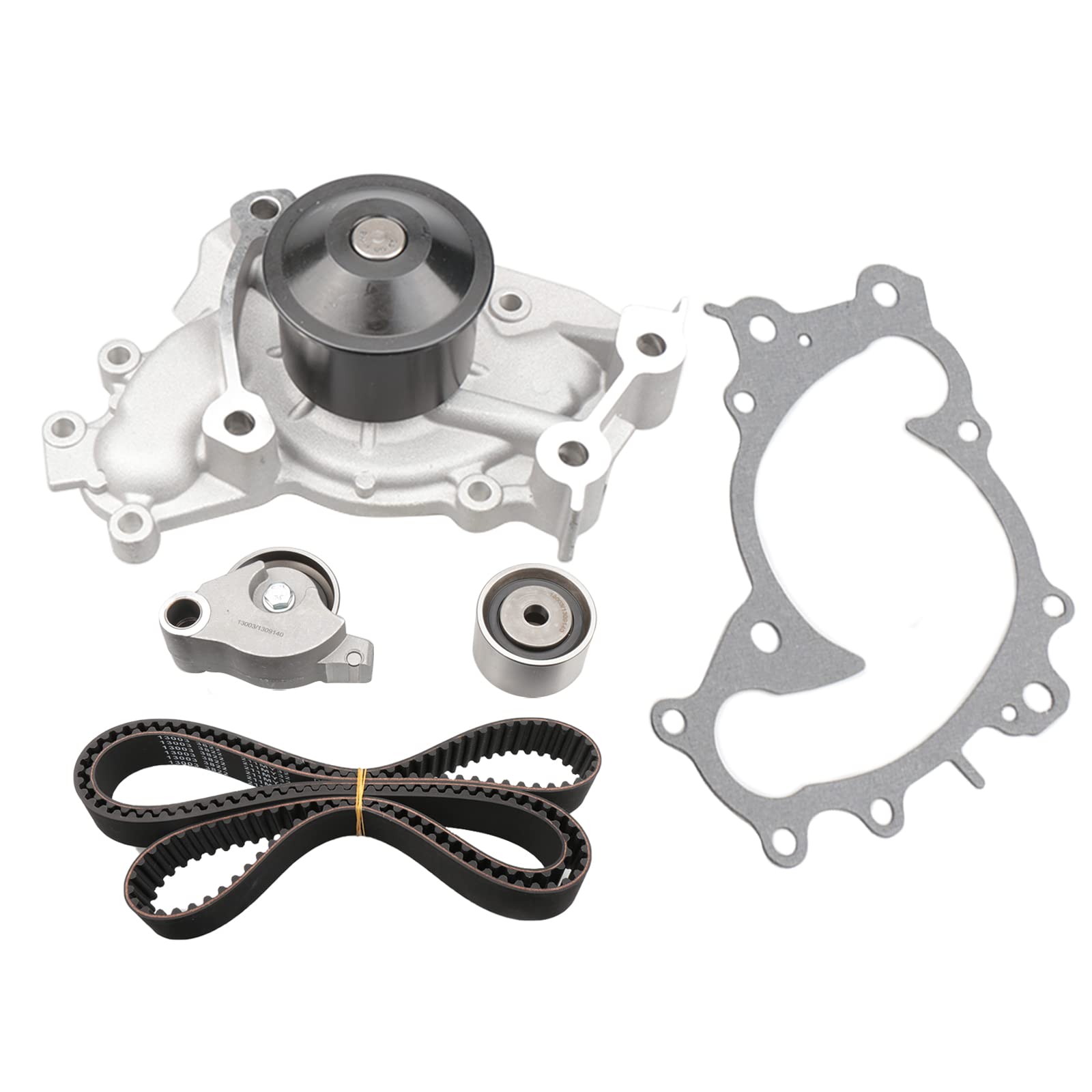 VIPCAR 13003 Timing Belt Kit w/Water Pump for Toyota 3MZFE/1MZFE V6 Engine, 2002-2006 Camry 3.0/3.3, 2001-08 Highlander 3.0/3.3, 2004-08 Sienna/Solara