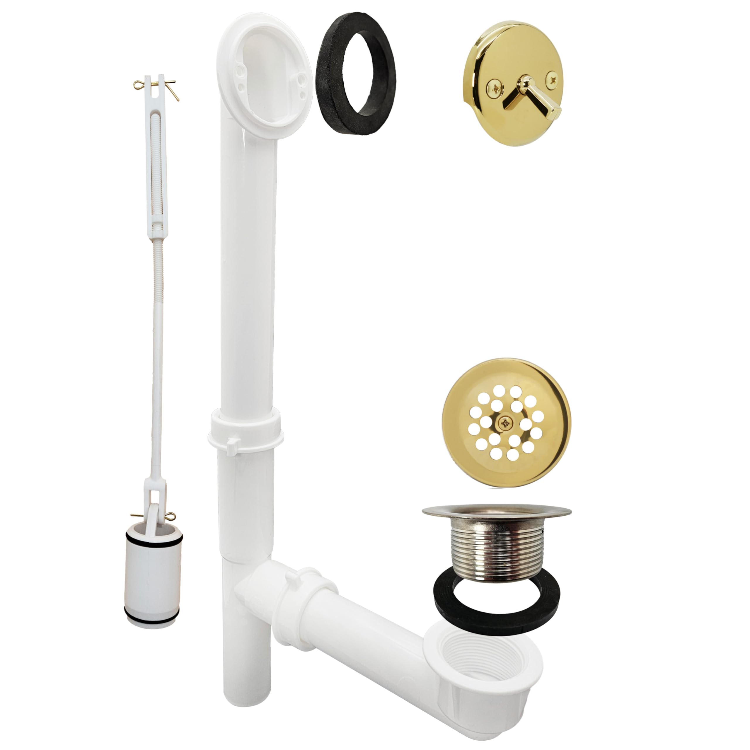 Westbrass 592244-01 Residuos tubulares de baño de 1 1/2 Pulgadas de Color Blanco, latón Pulido