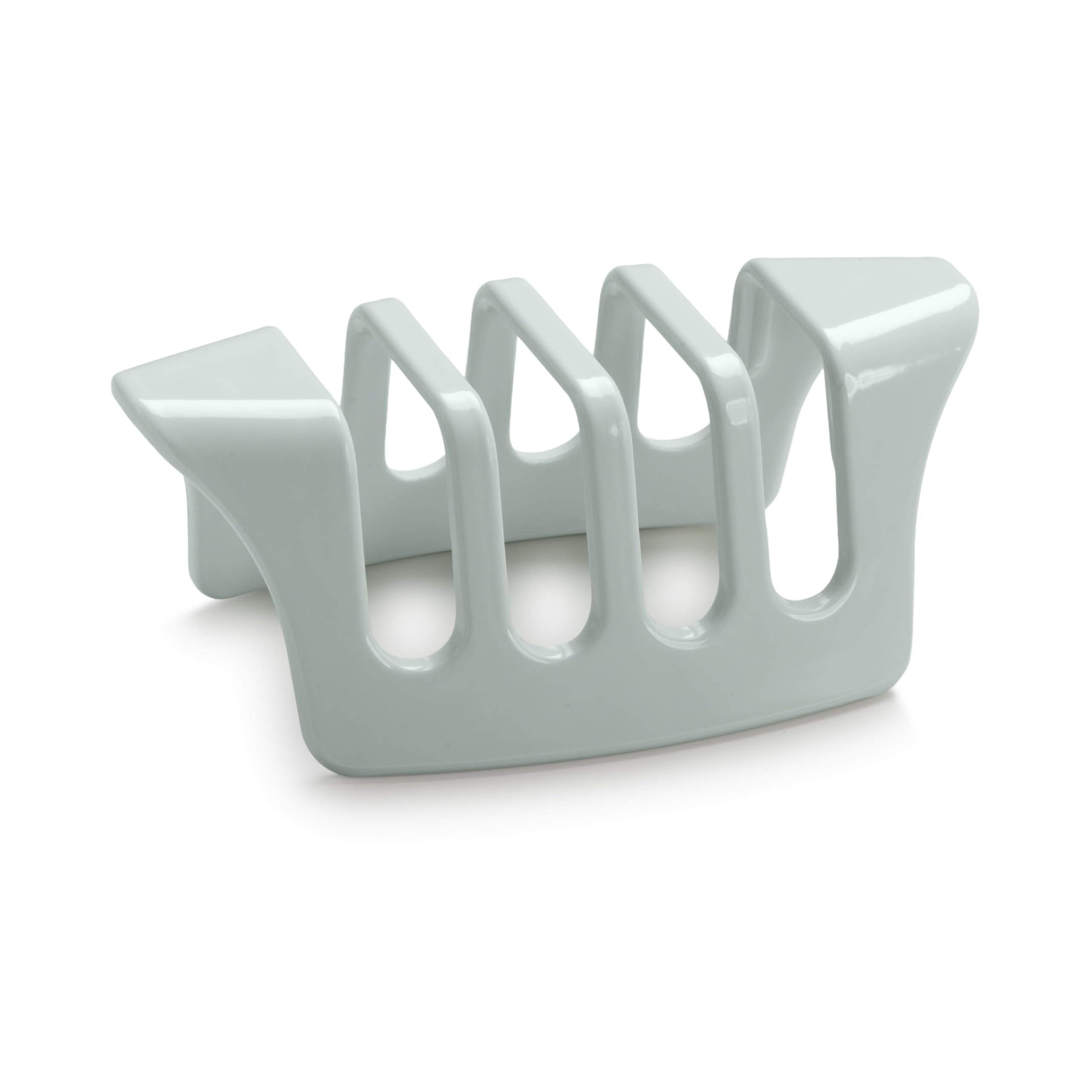 Zeal 4 Slice Toast Rack, Premium Melamine Toast Holder Rack with Easy Grip Handles, Modern Breakfast Table Toast Stand, (Sage Green)