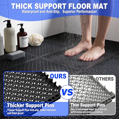 Dalles de sol modulaires emboîtables de qualité supérieure noir mat - 5