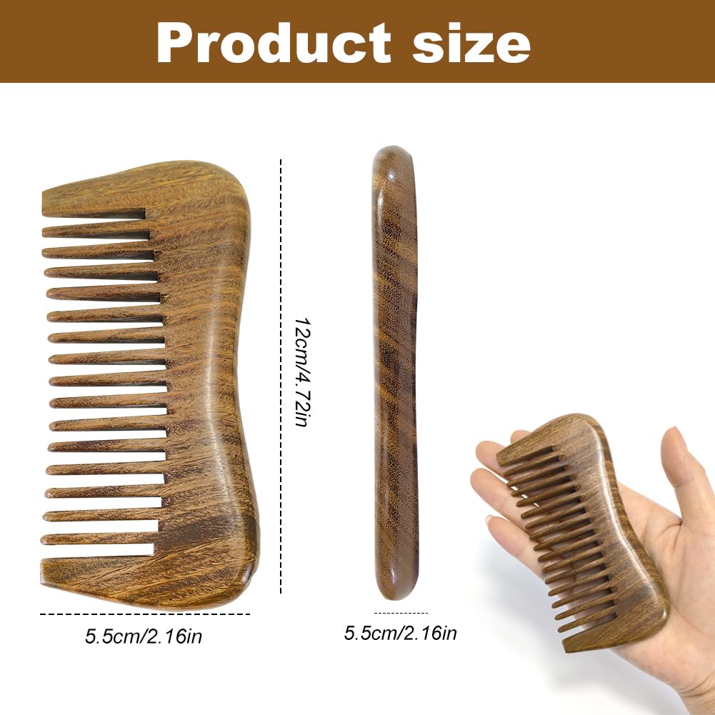 Drewniany grzebień 12 cm, naturalny grzebień z drzewa sandałowego dla mężczyzn i kobiet, drewniany grzebień do masażu z bawełnianą torbą, do toreb i toreb fitness