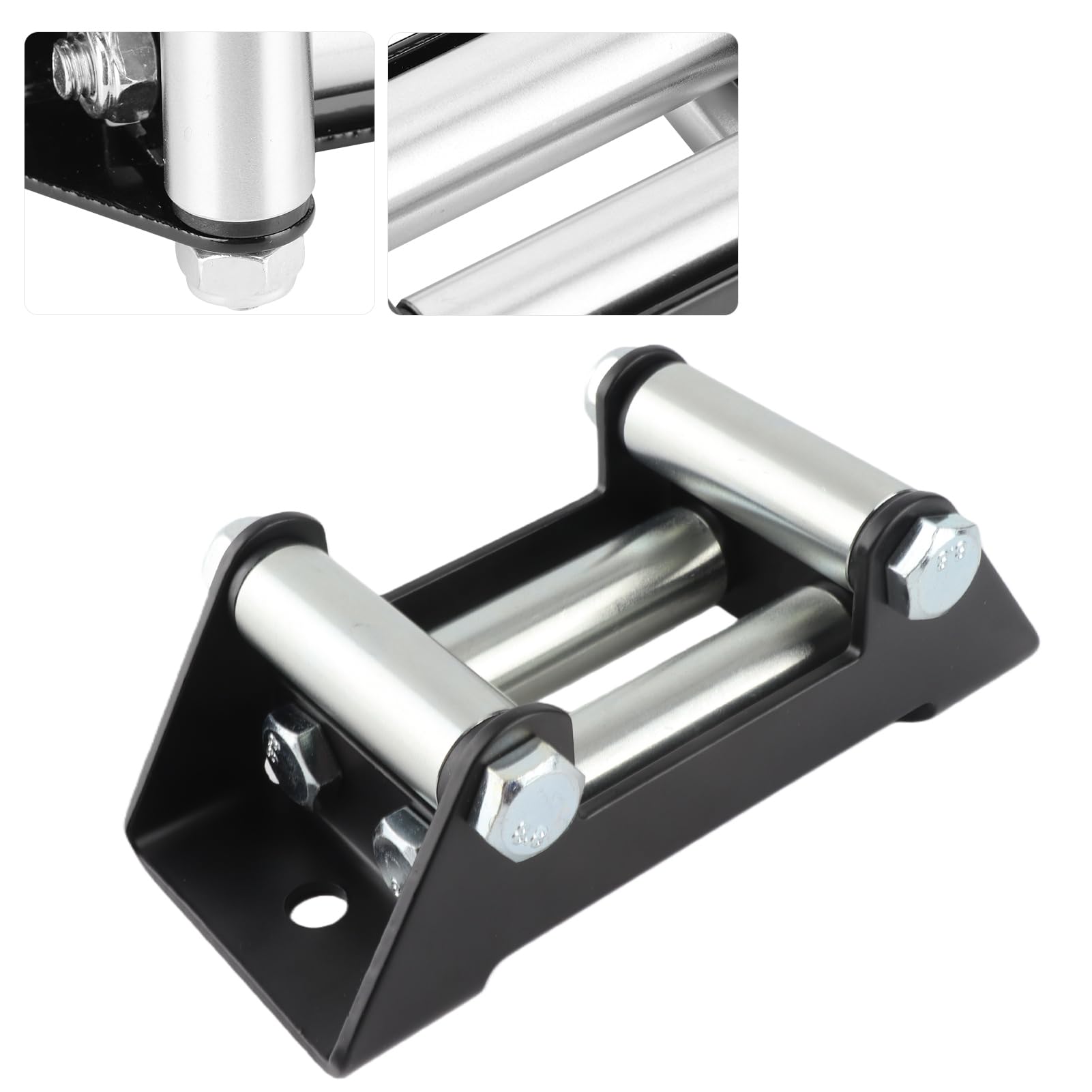 Passacavo Universale per Cavo per Verricello 5 Pollici con Rulli in Ferro Resistenti per Distanza dei Fori di 125 Mm, Compatibile con Camion ATV UTV