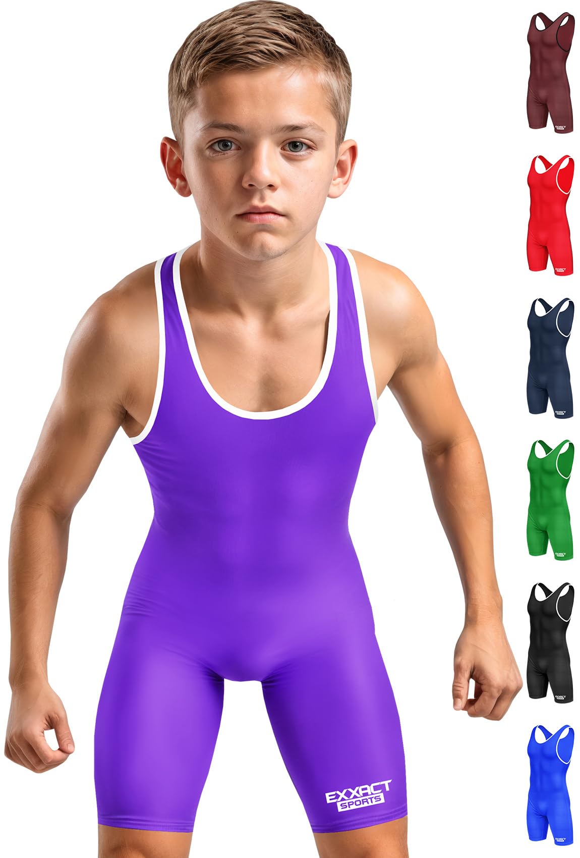 Exxact Sports Youth Wrestling Singlet For Boys, Premium Powerlifting Singlet, Kids Wrestling Singlets For Training