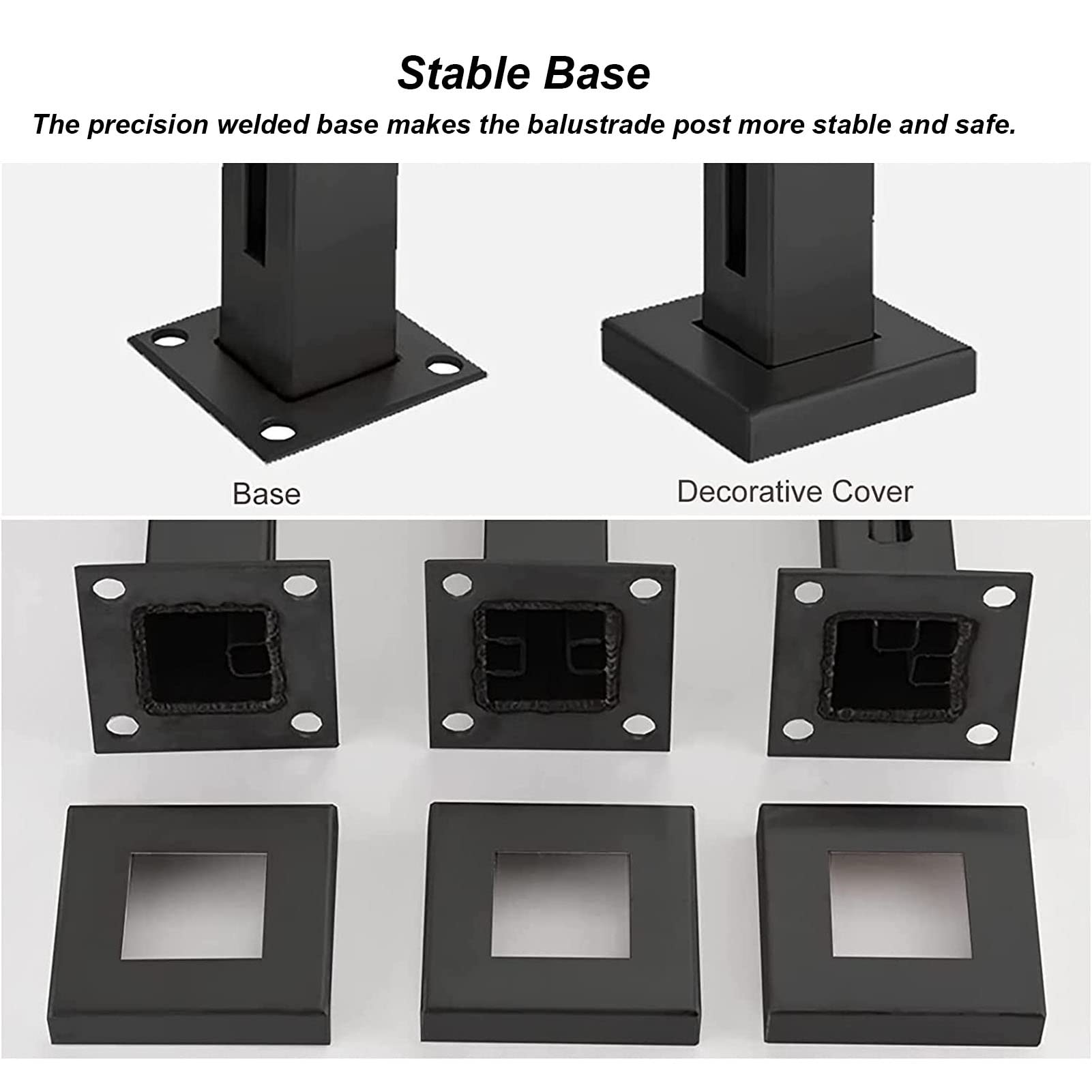 Palo for balaustra for vetro da 3/8" o 1/2", paletto for ringhiera in vetro in acciaio inossidabile 304 for gradini, balconi, scale, ponti, scale del patio(Corner Post,Height-60cm/23.6in)