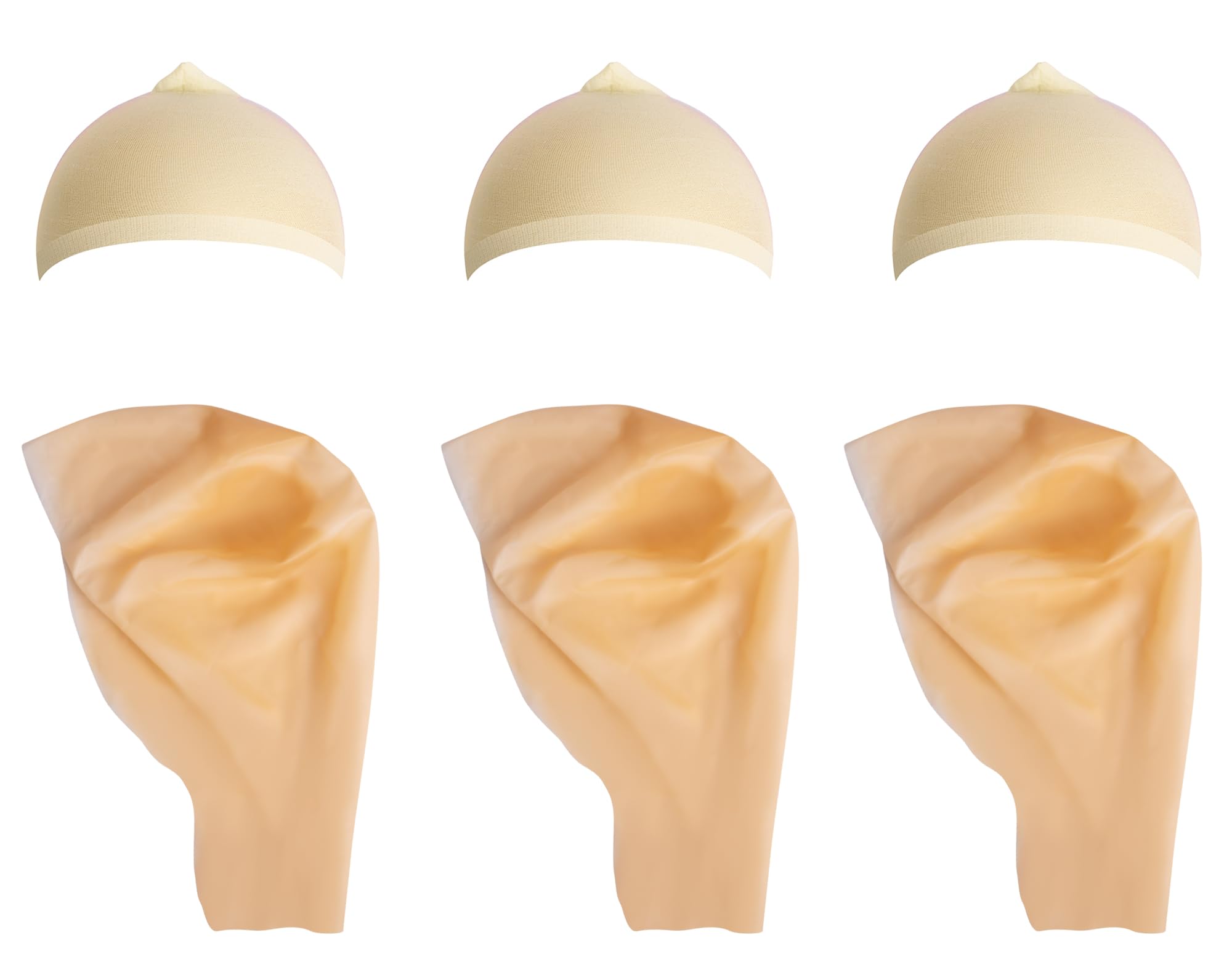 Wehhbtye Halloween Bald Caps, Latex Bald Head Wig Cap, Bald Wig for Makeup Halloween Adult Costume Accessories