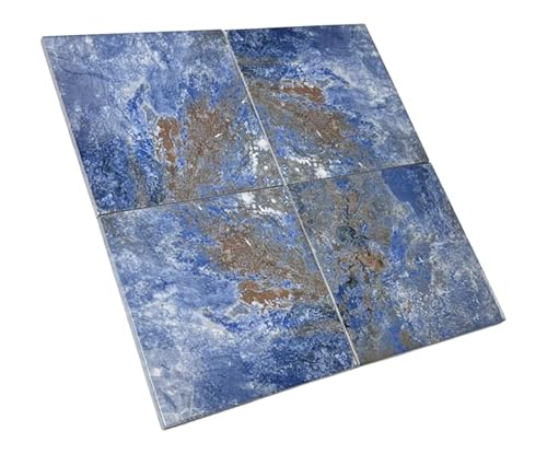 Tenedos Ozone Blue Square 5.75 Inch Textured Gloss Shiny Porcelain 6X6 Floor Wall Tile For Kitchen Backsplash, Swimming Pool Tile thumb #2