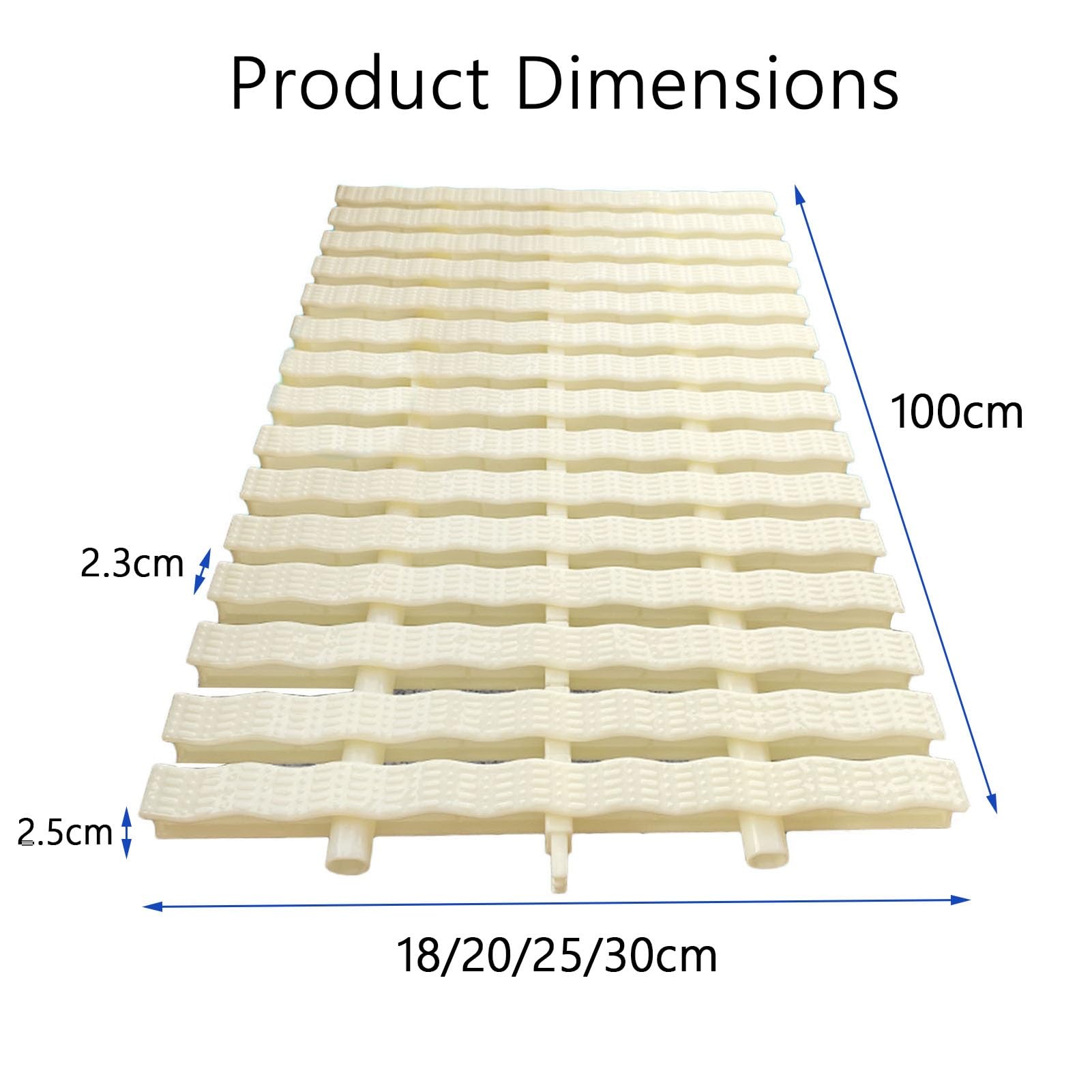 Generico Griglia di Scarico per Piscina a Forma di Onda, Filtro di Protezione per grondaia scomponibile, Tappetino Antiscivolo in ABS, capacità di carico 250 kg, Montaggio a 3 Fori, 30 cm (Set da 2)