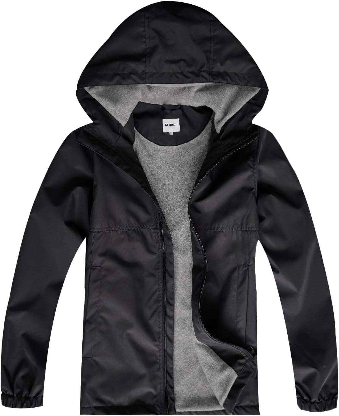KFRRZC Boys Girls Rain Jackets Waterproof Hooded fleece Raincoats Lightweight Windbreakers for Kids