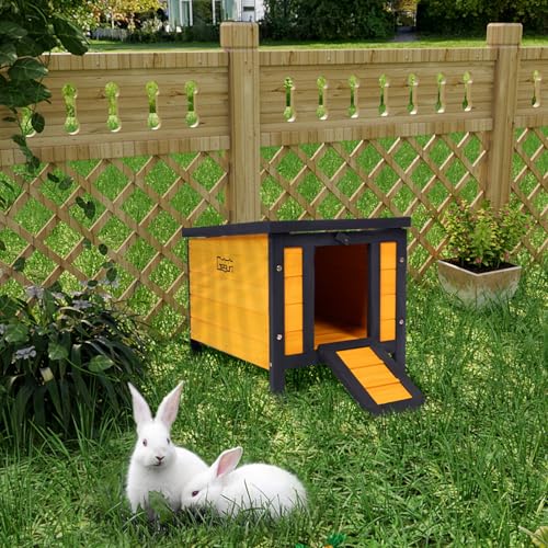 GEGURI Outdoor Cat House Weatherproof, Rabbit Hutch & Indoor Bunny Cage, Wooden Shelter for Feral Cats, Rabbits, Chickens & Small Animals - Image 4