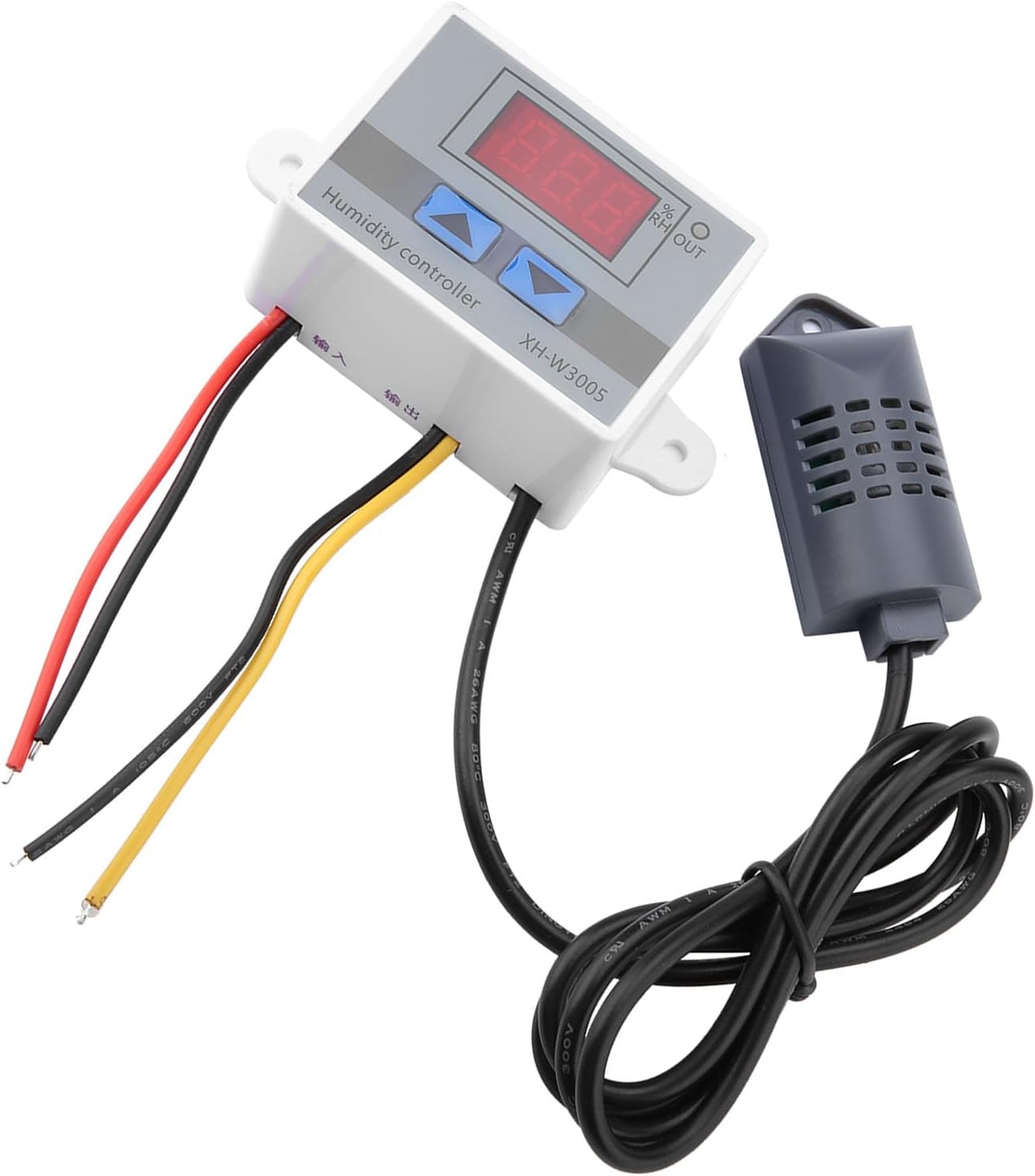 Digital Humidity Controller, 12V 24V 220V Humidistat Switch Sensor, Greenhouse Humidity Monitor, LCD Humidity Display(12V)