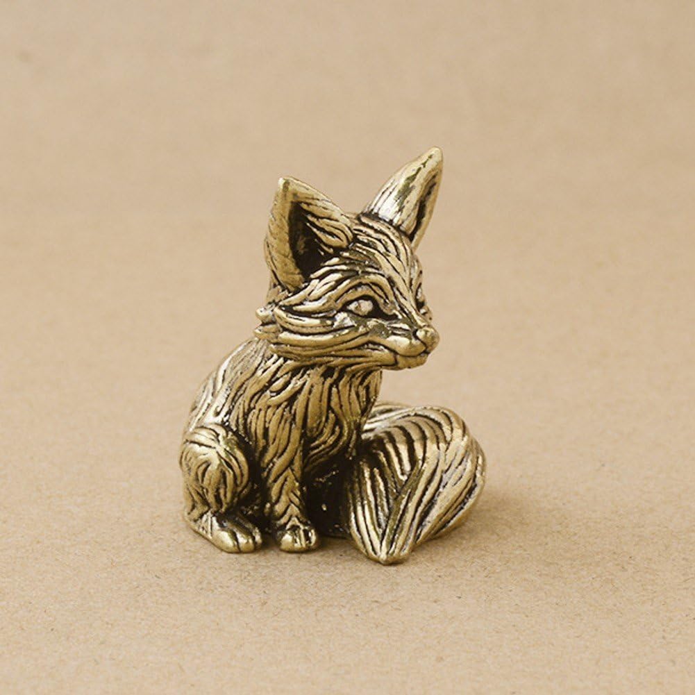 Amazon.co.jp: キツネの置物 風水グッズ 狐 かわいい きつね 動物 銅製