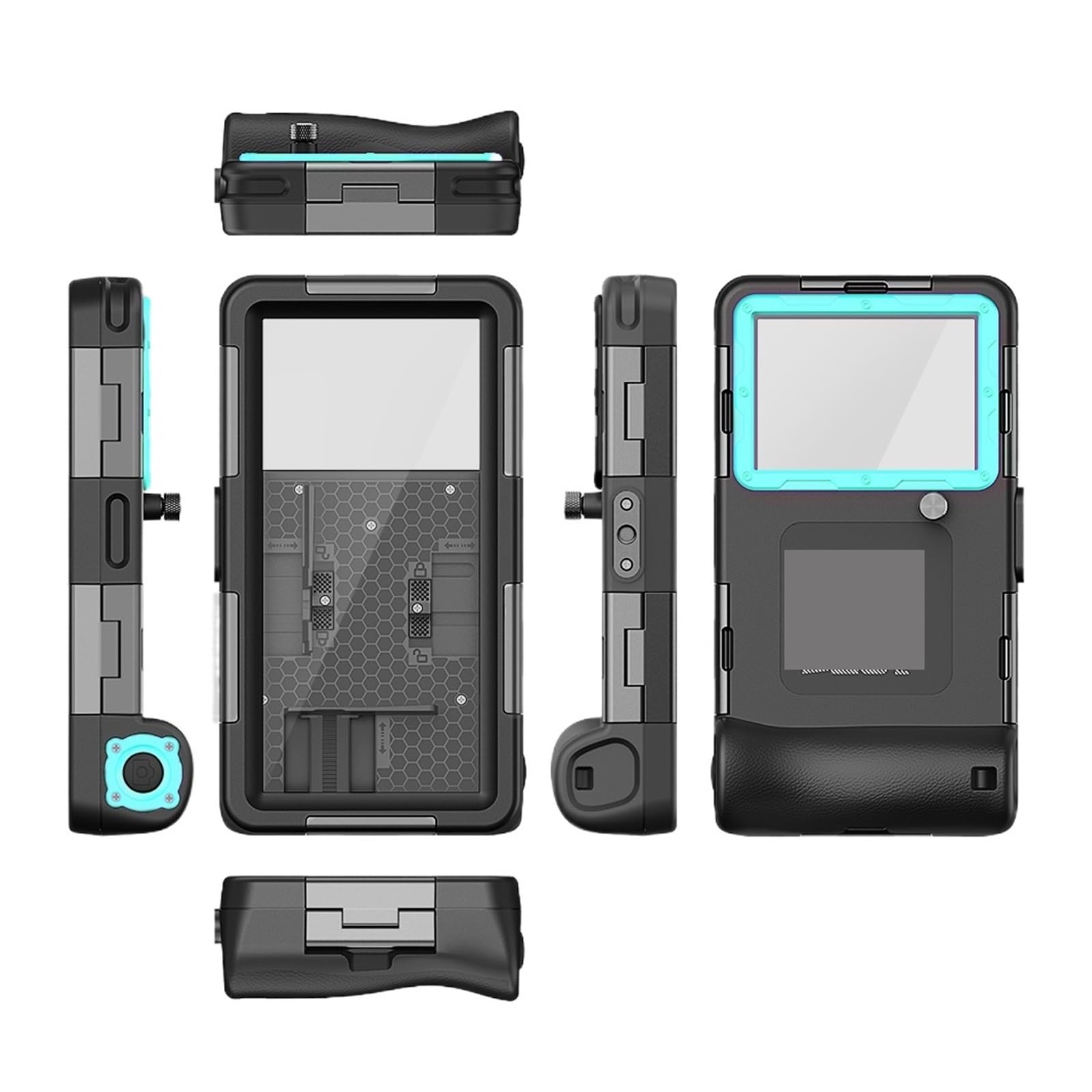 Generico Custodia impermeabile for telefono professionale for immersioni/nuoto, standard IP68, 15 m/50 piedi(Black Blue)