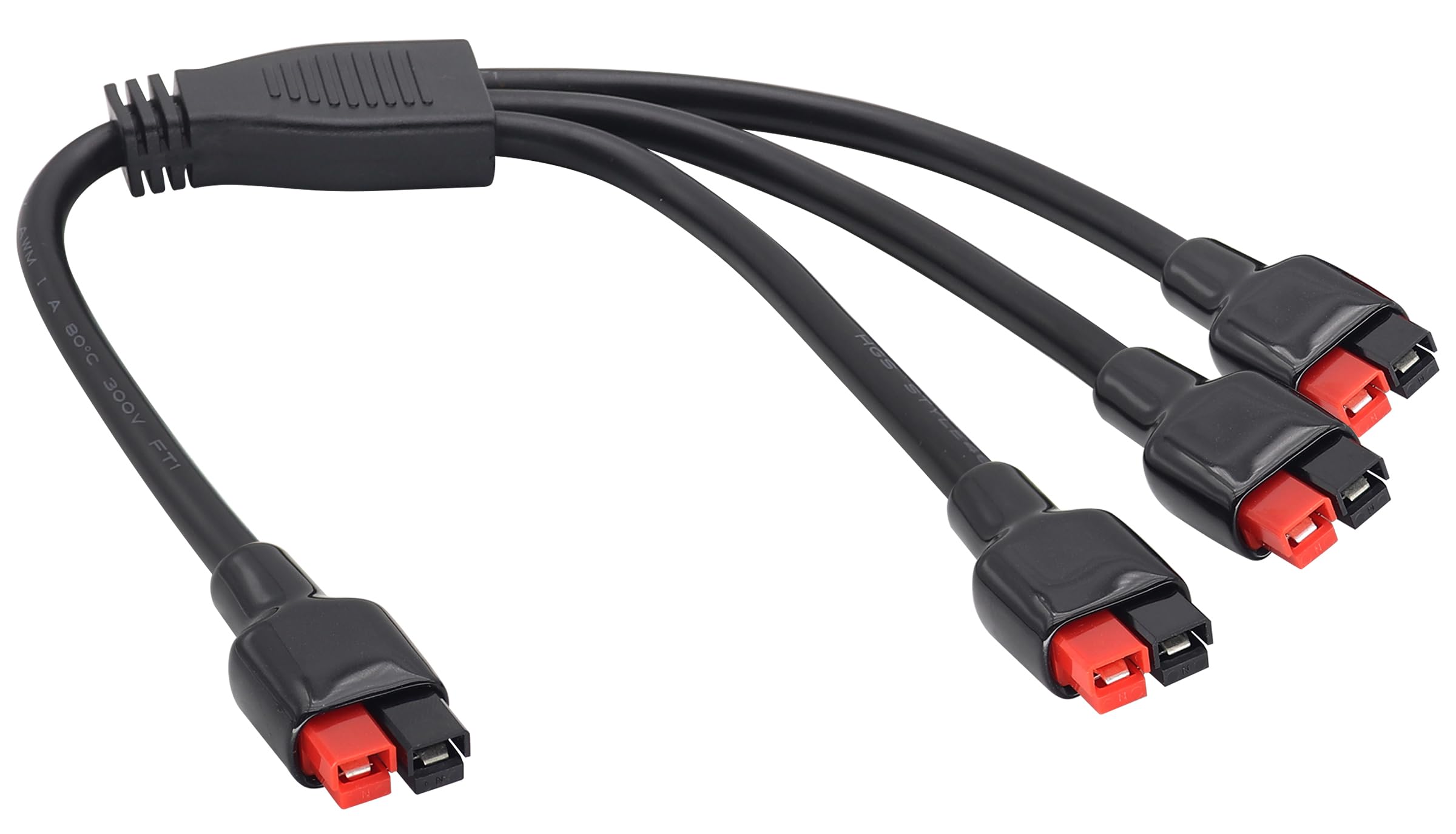 AAOTOKK ​​Solar Anderson Y Splitter Cable 14AWG 1 to 3 Splitter Anderson Solar Panel Extension Cable Power Pole Port Parallel Connector for Portable RV Solar Generator Power Station.(36cm/1to3)