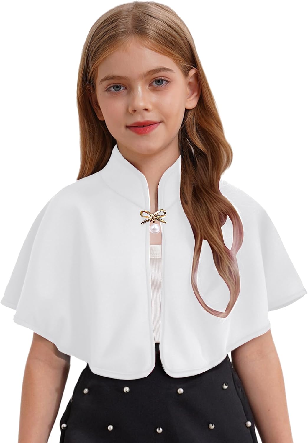 Toddler Baby Girls Stand Collar Shawl Wraps Bolero Short Tops Cardigan Wedding Bridesmaid Cover