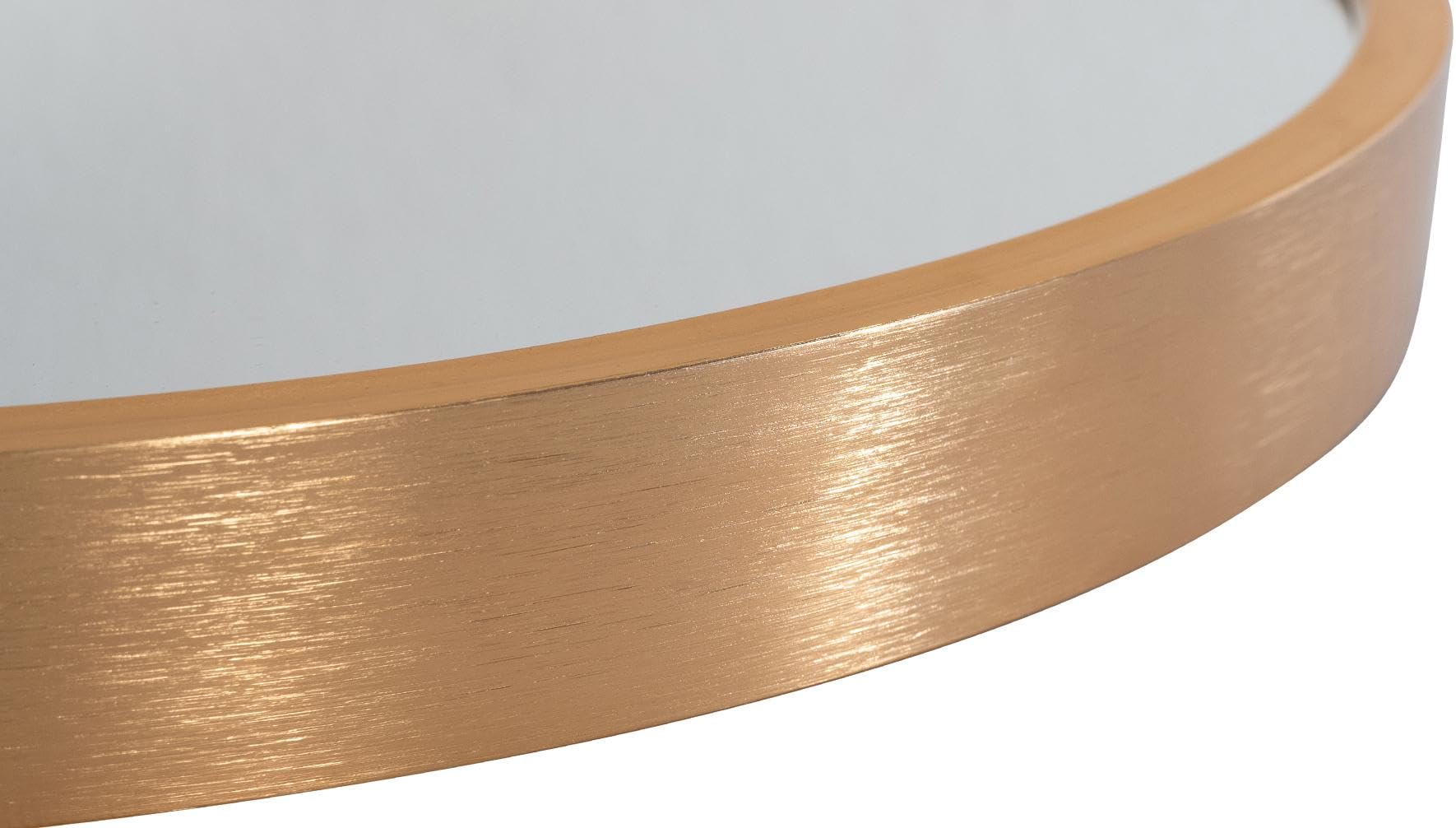 CLP Miroir Mural Elsie I Miroir Rond de différentes Tailles I Profondeur 3 cm, idéal pour Le Salon, la Chambre à Coucher ou la Salle de Bain | Couleur Gold Mat Taille L
