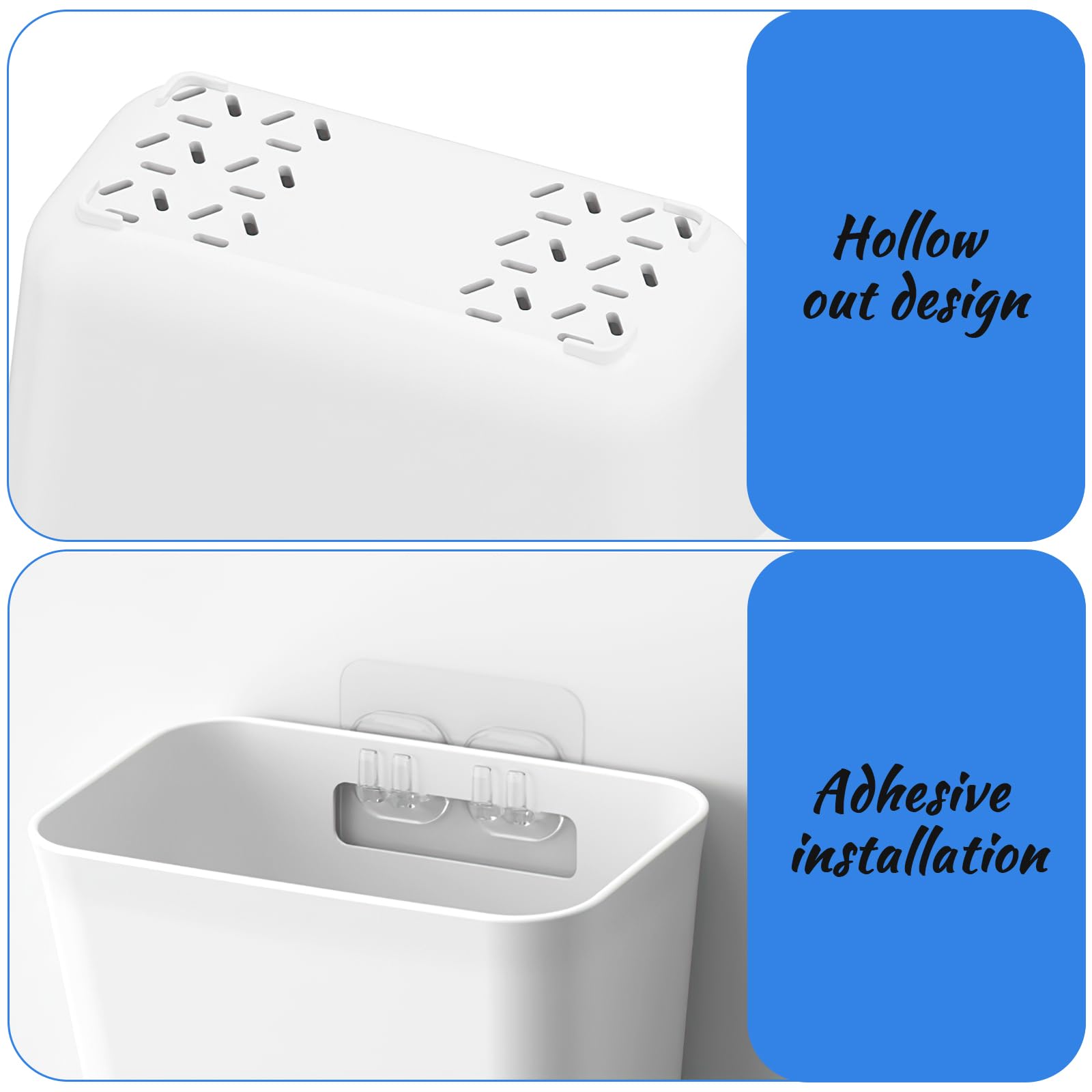 Collazoey 4 Pezzi scatole portaoggetti autoadesive montate a parete, scatola portaoggetti per porta dell'armadio da cucina, per armadietto, bagno, frigorifero, scatola portaoggetti per piccoli oggetti
