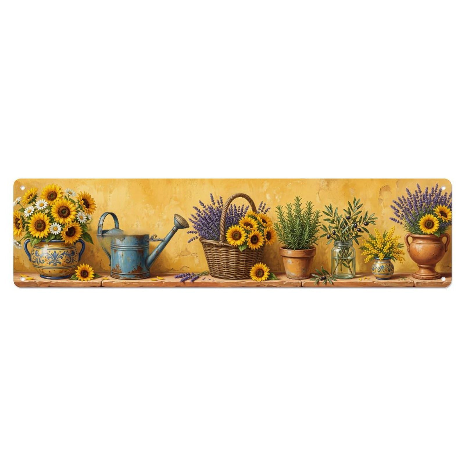Fqnyr Style Metal Tin Sign Garden Tools Vintage French Provencal Pattern