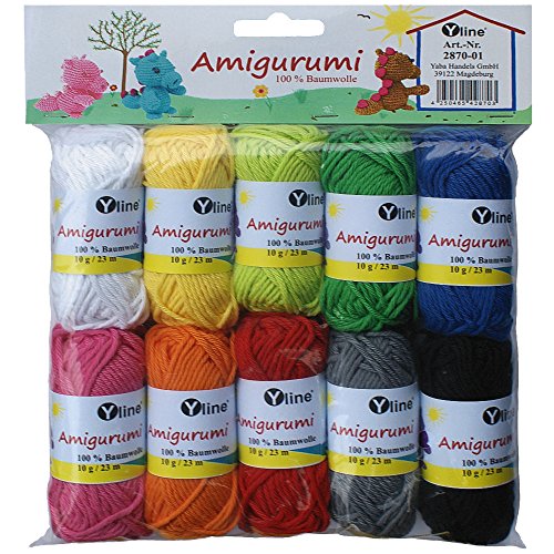 Assortimento di 10 gomitoli di lana Amigurumi 10