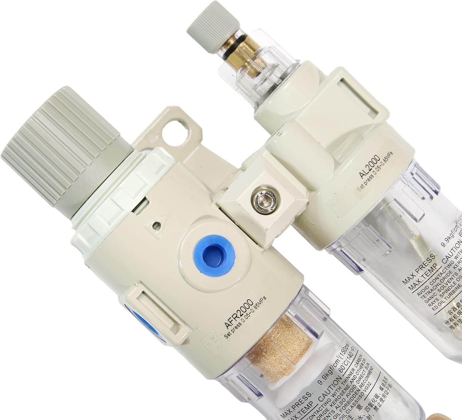1/4" NPT Compressed Air Filter Regulator Lubricator Combo Pneumatic Air Dryer for Compressor,Water/Oil Trap Separator with Gauge(0-150 PSI), Semi-Auto Drain, Bracket