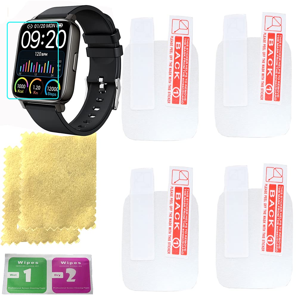 Protector de pantalla para reloj inteligente Chalvh con 4 unidades en un paquete, transparente, 1.7 pulgadas