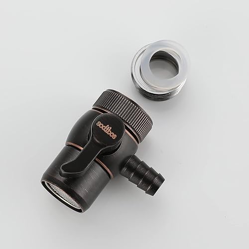 Miniatura 4 de sodibos Válvula desviadora de grifo para filtro de agua de encimera con empuje rápido en tubo de 38 pulgadas latón aceitado bronce