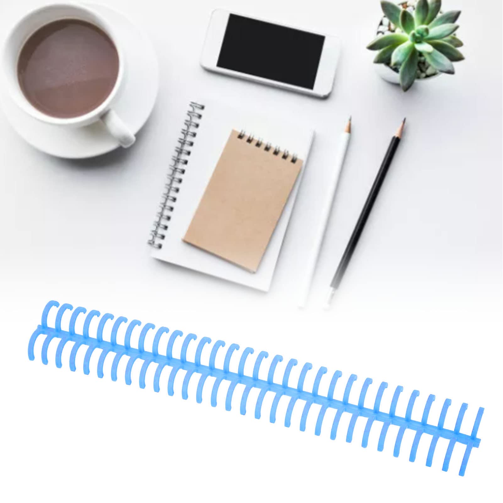 Cocoarm Pettine per Rilegatura in Plastica a Spirale, Confezione da 10, 16 Mm, 30 Fori, capacità 130 Fogli, per Ufficio, Aula, Libreria, Quaderni, Report e Organizzazione di documenti. (BLUE)