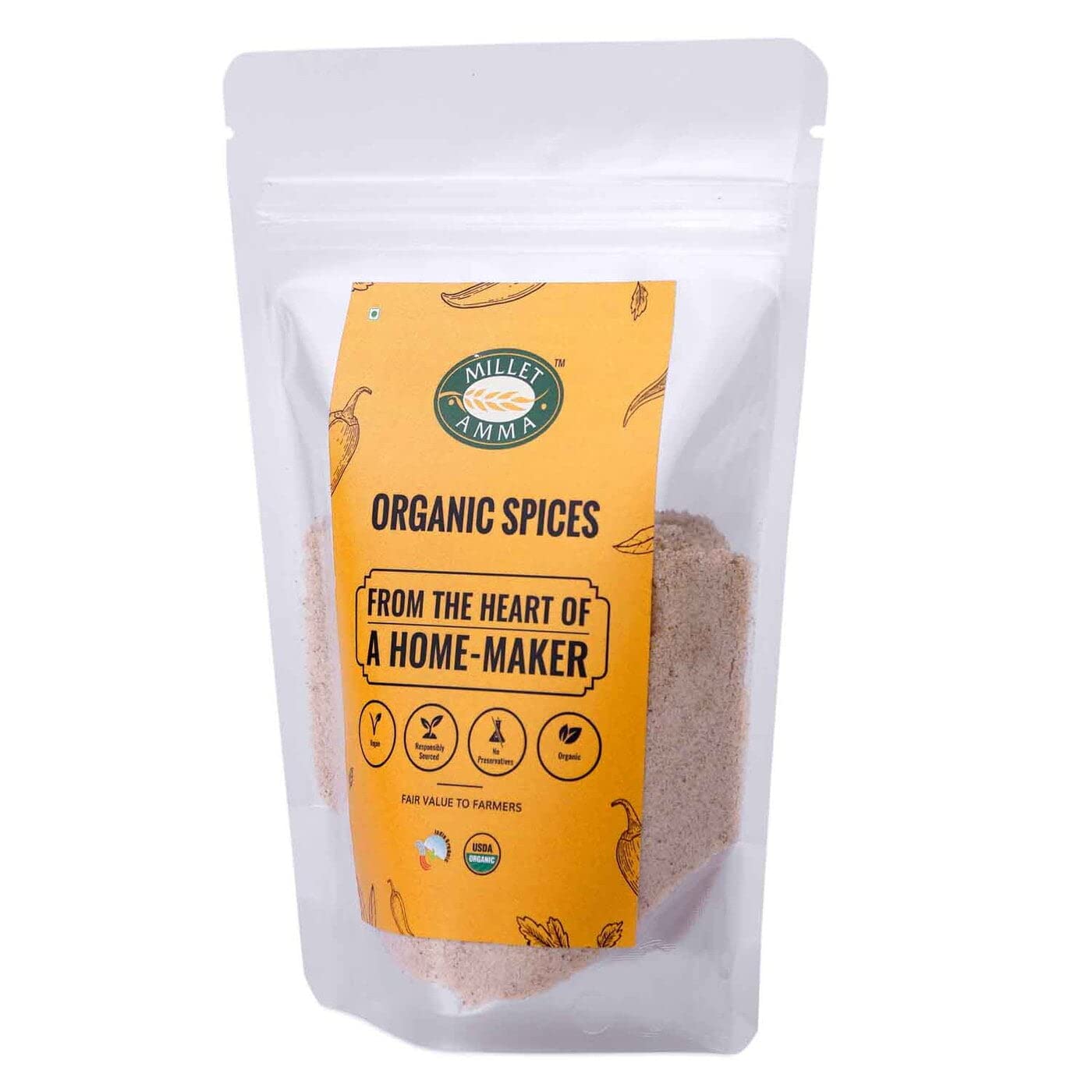 MILLET AMMA Assafetida biologica (Hing) 50 g, 100% vegano e senza glutine, spezia aromatica da cucina, contiene proprietà antispasmodiche e antinfiammatorie