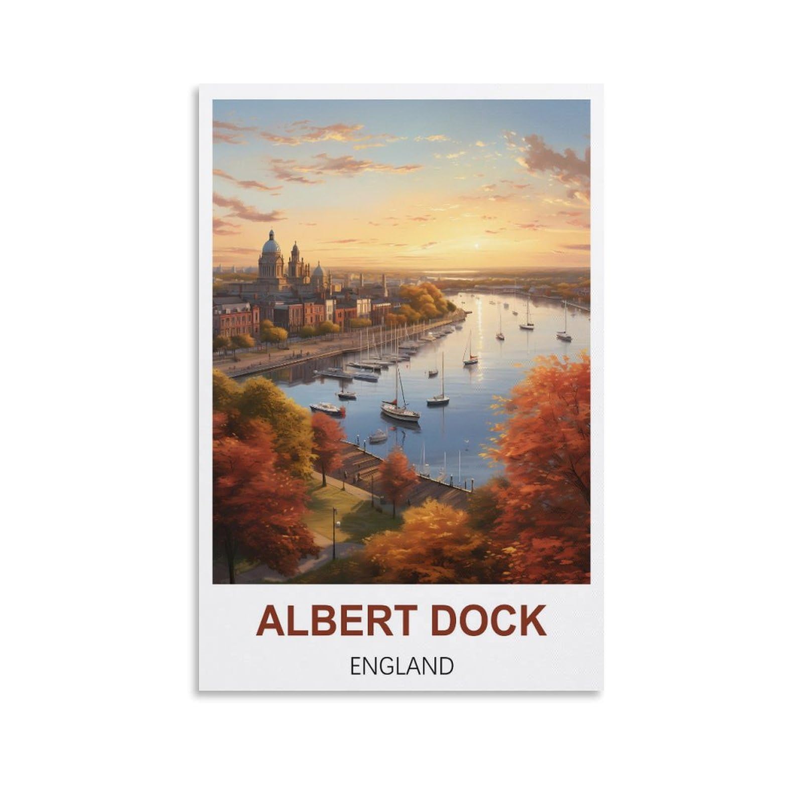 Vintage Metal Tin Sign Albert Dock Englands Kitchen Bar Novelty Gift Metal Tin Wall Décor Sign 15x30cm