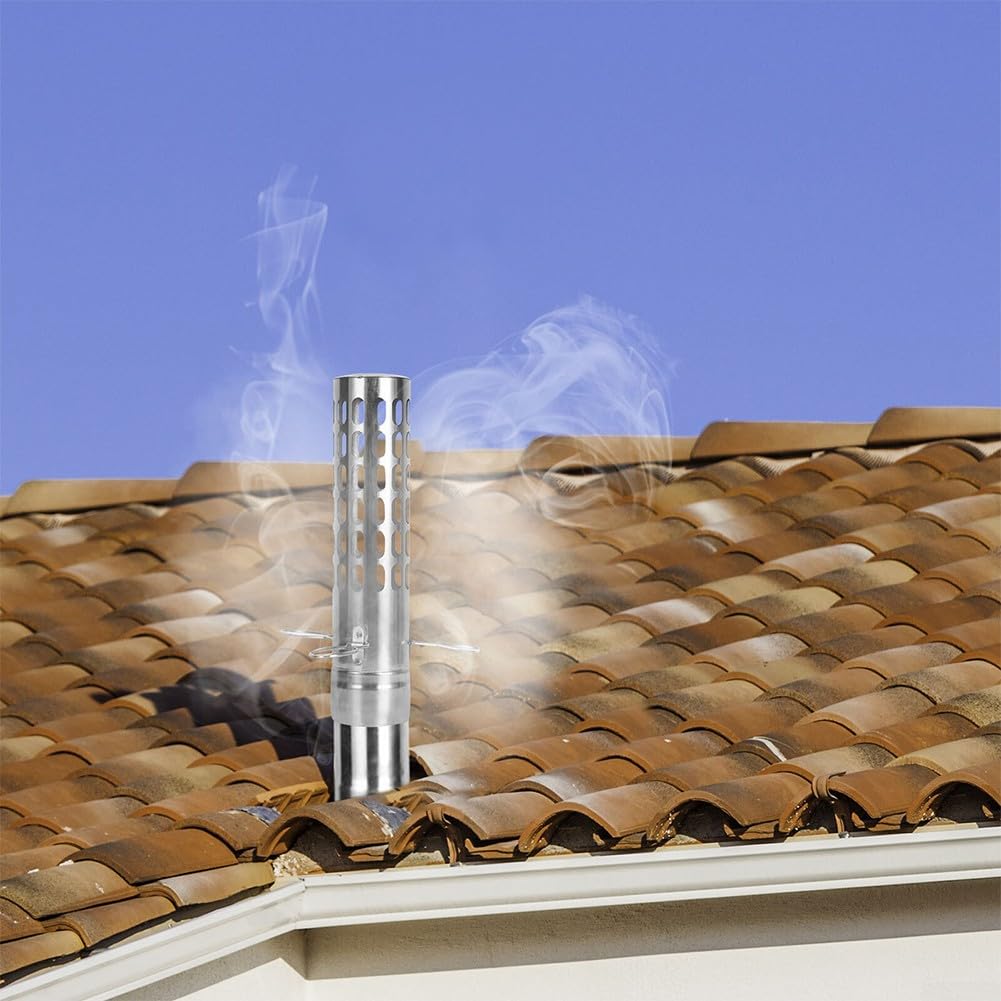 Copertura Foro Camino Ø200mm - In Acciaio Inox - Resistente Al Calore - Per Tubi Stufa E Canne Fumarie - Foto 11