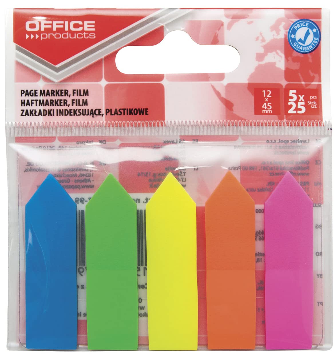 Filing Register OFFICE PRODUCT Arrow PP 12x45 Mm 5x25 Register Polybag