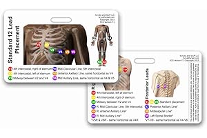 12 Lead EKG Placement Card | CPR Reference Card | First Aid Reference Card