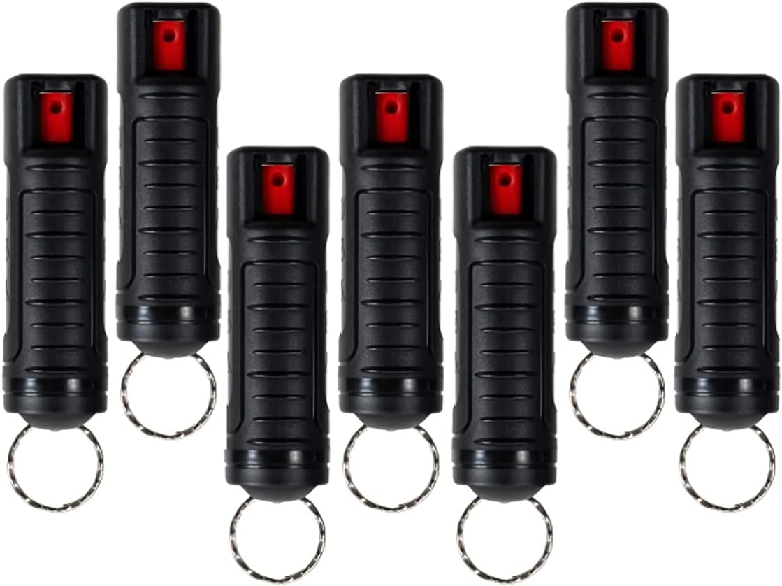 Police Magnum Bulk Pepper Spray Keychain Self Defense- Tactical Maximum Strength- Belt Clip Safety Key Chains for Women & Men- Made in The USA