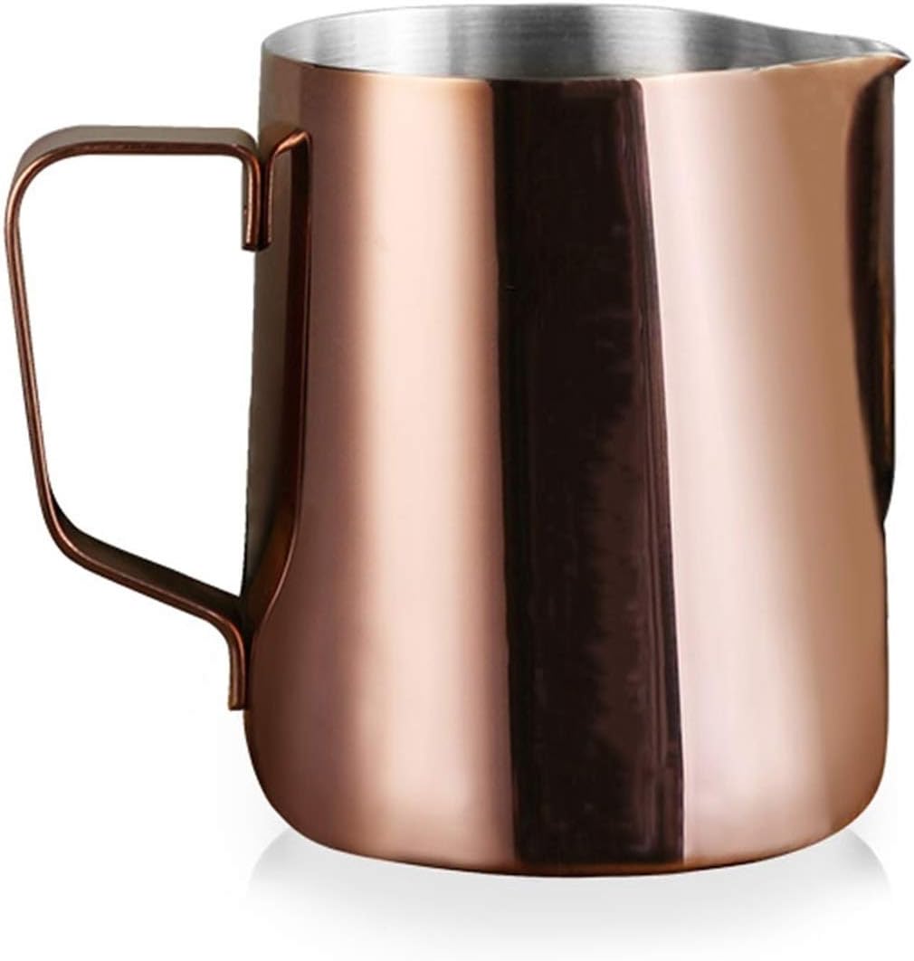 Saucer Stainless Steel Coffee Latte Pot Large Capacity Milk Froth Pot Fancy Beak Coffee Pot Dish(A), 20010125