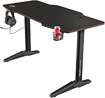 Trust Scrivania Gaming XL 140 x 66 cm GXT 1175 Imperius, Grande Tavolo per Computer/PC con Sistema di Gestione dei Cavi,...