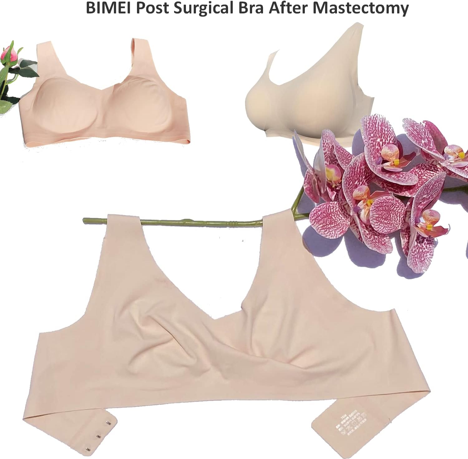 BIMEI Reggiseno Senza Cuciture Per Mastectomia Con Tasche Per Protesi - Foto 10