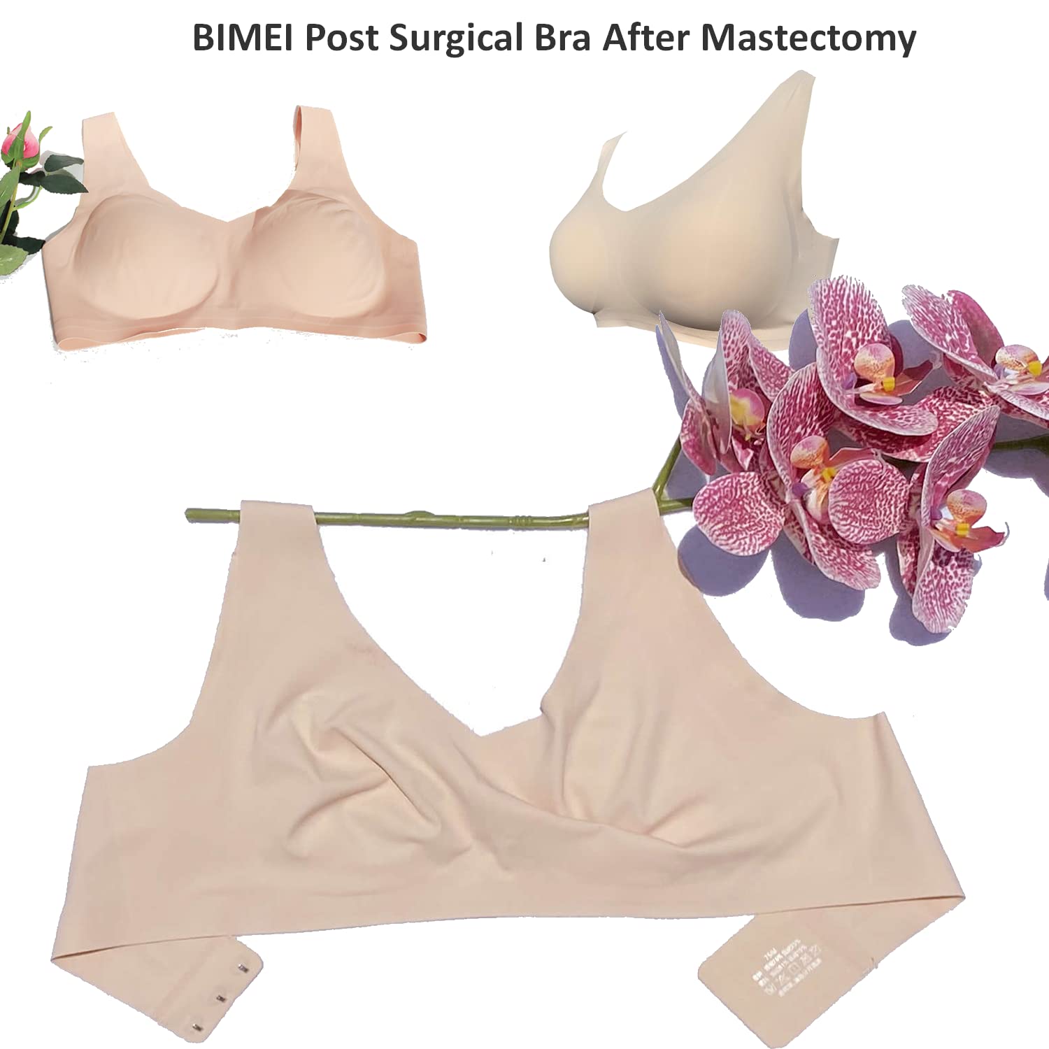 Reggiseno mastectomia senza cuciture per le donne protesi al seno con tasche reggiseni per dormire morbidi reggiseni quotidiani con cuscinetti rimovibili