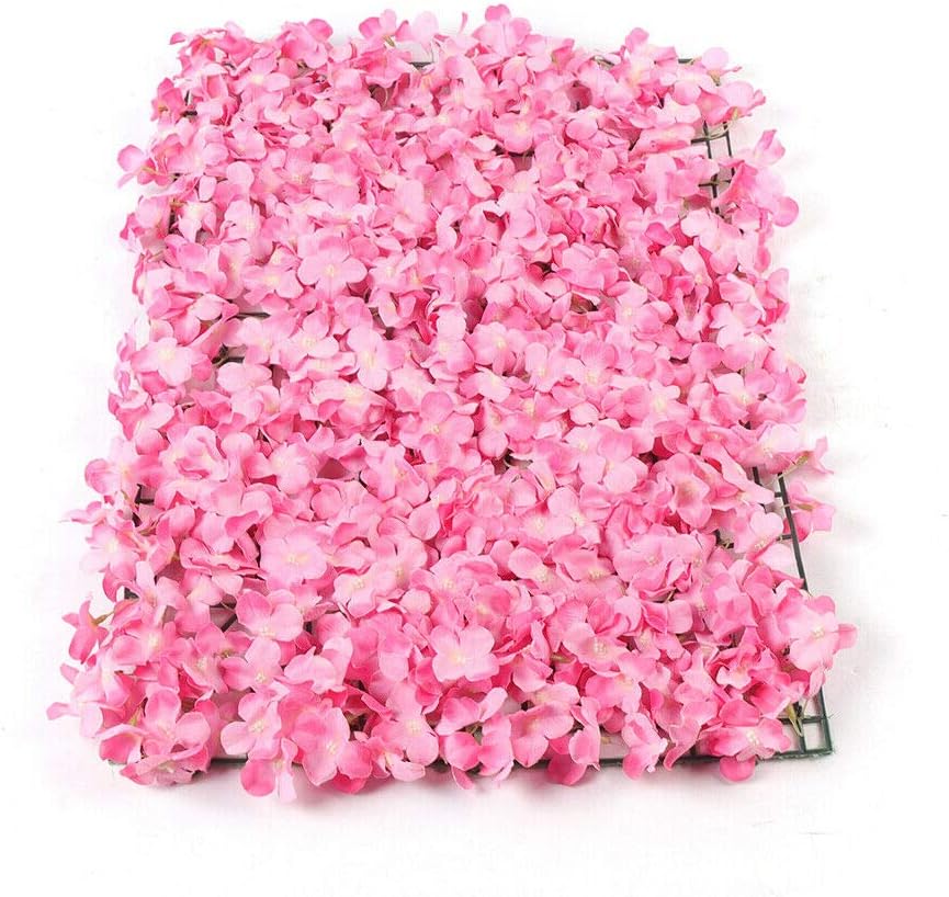 TBVECHI Flower Wall Panel 40X60cm Artificial Artificial Flower Wall Decor, 24''x16'' 10PCS Pink Wall Backdrop Panel Flower Decoration for Outdoor Indoor/Party/Wedding