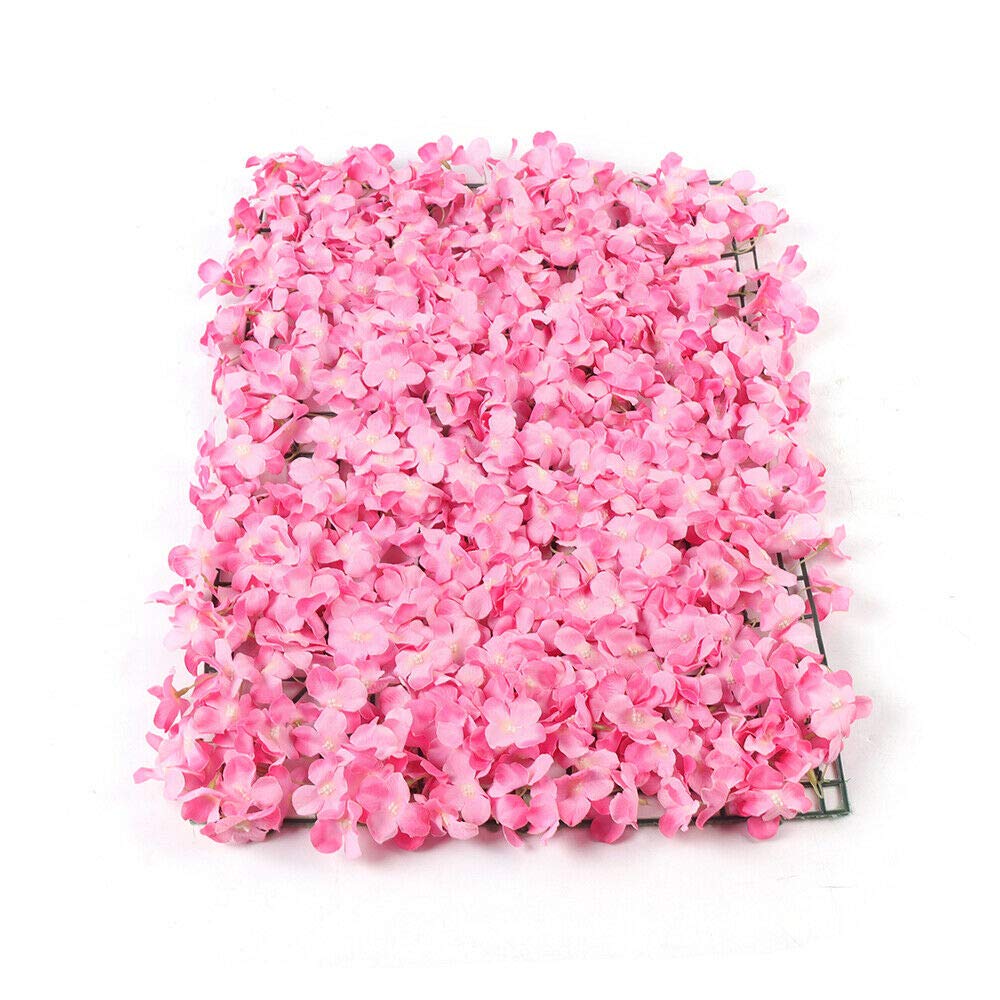 Künstliche Blumenwand, Kunststoff-Seidenzaun, Wandpaneel, 16 x 24, 10 Stück, Rosa, Gartenzaun, Hochzeitszimmerwand