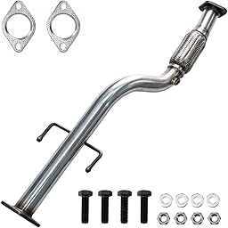 Stainless Steel Front Flex Pipe Direct Fit Replacement Exhaust Repair Kit with Gasket and Bolts, Compatible with Hyundai Accent, Kia Rio and Kia Rio5 1.6L 2006-2011