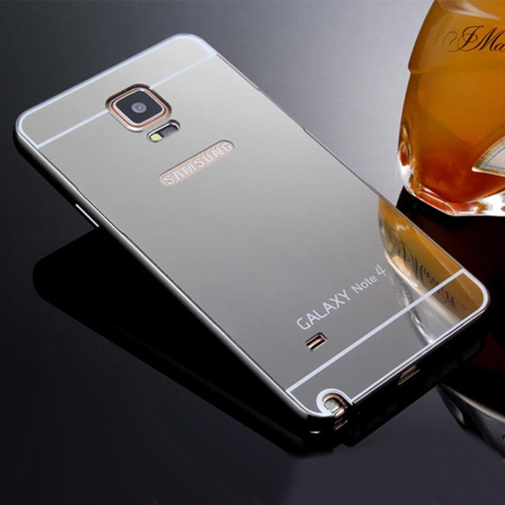 TabPow Note 4 Case, Galaxy Note 4 Case, [Electroplating Series] Luxury Slim Hard Back Case Cover Bumper [Mirror Case] for Samsung Galaxy Note 4 IV, Black